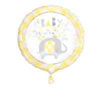 Unique Yellow Floral Elephant Round Foil Balloon 18"