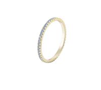 Unique Yellow Gold Engagement Rings for Women 9K, Rings for Me Eternity with Light Blue Round Shape Topaz Size U 1/2