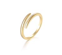 Unique Yellow Gold Engagement Rings for Women 9K, Wedding Ring Gold Simple Band Size J 1/2