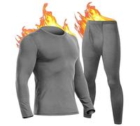UNIQUEBELLA Men's Thermal Underwear,Home Thermal Underwear Set Men Winter Thermal Clothing Breathable Multifunctional Ski Underwear for Running,Skiing,Football,Cycling-Grey