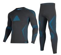 UNIQUEBELLA Mens Thermal Underwear Set Long Sleeve Tops Long Johns Thermal Base Layer Bottom Fleece Lined Quick Drying