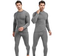 UNIQUEBELLA Men's Thermal Underwear two-piece,Home Thermal Underwear Set Men Winter Thermal Clothing Breathable Multifunctional Ski Underwear for Running,Skiing,Football,Cycling-Black