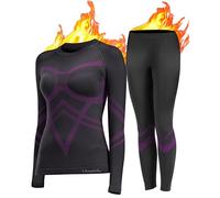 UNIQUEBELLA Thermal Underwear Womens, Quick Dry Winter Ladies Thermal Underwear Ski Thermal Underwear Set Functional Underwear for Skiing Sport Yoga