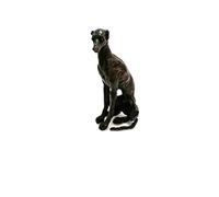 UniqueBronze Hot cast solid bronze sculpture seated greyhound small dog by Muhmood Tahir