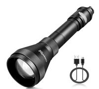 UniqueFire H5 Infrared LED Torch, T50 850NM Flashlight, Zoomable Invisible Light for Use with Night Vision Devices,USB Rechargeable, Adjustable Focus, Dimmable