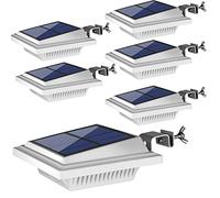 UniqueFire Outdoor Solar Gutter & Fence Lights, 40 LEDs, Waterproof Security Lamps for Eaves, Garden, Landscape, Walkway (6PCS White, Cold Light)