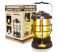 UniqueFire Retro Camping Lantern Rechargeable 1500LM 2 Modes Dimmable,Portable Electric Hurricane Lamp Hands-Free Flashlight,5000 mA High Capacity Battery LED Lanterns for Power Outages Indoor