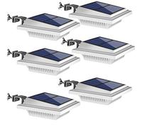UniqueFire Solar Gutter & Fence Lights - 40 LED Outdoor Waterproof Security Lamps for Eaves, Garden, Landscape & Walkway (6PCS White, Warm Light)