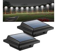 UniqueFire Solar Lights Outdoor, 40 LEDs Gutter Outdoor Lamps Wall Light,Waterproof Security Lights for Garden, Wall, Terrace, Driveway Path, Courtyards, Eaves (2, Cool White)