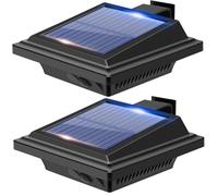 UniqueFire Solar Lights Outdoor, 40 LEDs Gutter Outdoor Lamps Wall Light,Waterproof Security Lights for Garden, Wall, Terrace, Driveway Path, Courtyards, Eaves (2, Warm White)