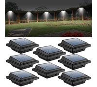 UniqueFire Solar Lights Outdoor, 40 LEDs Gutter Outdoor Lamps Wall Light,Waterproof Security Lights for Garden, Wall, Terrace, Driveway Path, Courtyards, Eaves (8, Cool White)