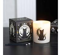 Uniqueful Black Cat Magick Black Fig Candle in White | Size: 1 Pack Uniqueful White 1 Pack