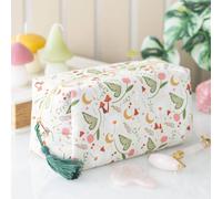 Uniqueful Fairy Folklore Print Makeup Bag White base with multicolour folklore print