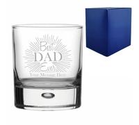 Uniqueful Men's Personalised Best Dad Ever Engraved Bubble Whisky Glass Fathers Day in Clear Uniqueful Clear