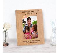 Uniqueful Men's Personalised BESTEST DADDY EVER Wood Picture Frame 6 x 4 Fathers Day in Brown Uniqueful Brown