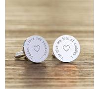 Uniqueful Men's Personalised Daddy I love you because Silver Finish Cufflinks for Dad Uniqueful Silver One Size