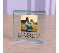 Uniqueful Men's Personalised Daddy Love You To The Moon Glass Token Fathers Day Gift in Clear Uniqueful Clear