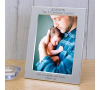 Uniqueful Men's Personalised Daddy Our 1st Christmas Silver Plated Frame Uniqueful Silver