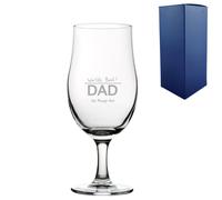 Uniqueful Men's Personalised Engraved Fathers Day Draft Stemmed Beer Glass for Dad in Clear Uniqueful Clear