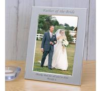 Uniqueful Men's Personalised Father of the Bride Silver Plated Picture Frame 7 x 5 Uniqueful Silver