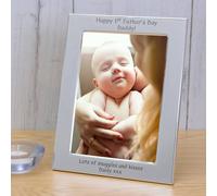 Uniqueful Men's Personalised Happy 1st Father's Day Daddy Silver Plated Frame Uniqueful Silver