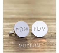 Uniqueful Men's Personalised Initials Silver Finish Cufflinks Wedding Gift for Couple Uniqueful Silver One Size