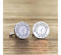 Uniqueful Men's Personalised Meet me at the altar Wedding Silver Finish Cufflinks Uniqueful Silver One Size