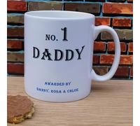 Uniqueful Men's Personalised No. 1 Daddy Mug Fathers Day Gift for Dad in White Uniqueful White