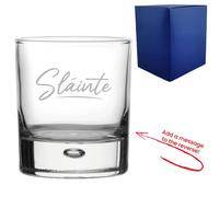 Uniqueful Men's Personalised Slainte Script Whisky Glass Reverse Message in Clear Uniqueful Clear