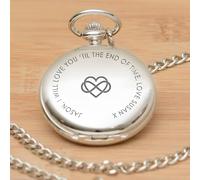 Uniqueful Men's Personalised Til The End Silver Finish Pocket Watch Anniversary Uniqueful Silver One Size