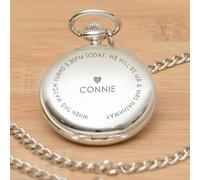 Uniqueful Men's Personalised We Will Br Mr & Mrs Silver Finish Pocket Watch Wedding Uniqueful Silver One Size