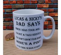 Uniqueful Men's Personalised What Dad Says Mug Fathers Day Gift for Dad in White Uniqueful White