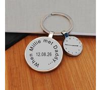 Uniqueful Men's Personalised When Met Daddy Key Ring New Baby Gift for Dad in Silver Uniqueful Silver One Size