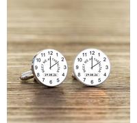 Uniqueful Men's Personalised White Meet Me At The Altar Silver Finish Cufflinks Uniqueful Silver One Size