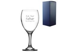 Uniqueful Men's Personalised Wine Glass 12oz with Ask Your Father Design Father's Day in Clear Uniqueful Clear