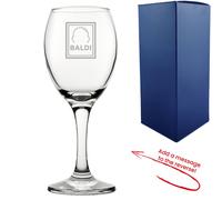 Uniqueful Men's Personalised Wine Glass Baldi Design Message on Reverse Birthday in Clear Uniqueful Clear