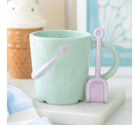 Uniqueful Pastel Bucket Mug with Spade Spoon in Green | Size: 1000ml Uniqueful Green 1000ml