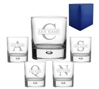 Uniqueful Personalised 11.5oz Bubble Whisky Glass Initial & Name in Clear Uniqueful Clear