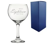 Uniqueful Personalised 18th Birthday Cubata Gin Glass Years Young Handwritten in Clear Uniqueful Clear