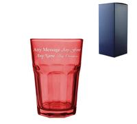 Uniqueful Personalised 365ml Red Highball Glass Birthday Uniqueful Red