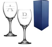 Uniqueful Personalised 9oz Imperial Wine Glass Name Initial Design in Clear Uniqueful Clear