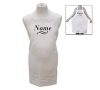 Uniqueful Personalised Adult Apron with Flourish Birthday Gift for Friend in White Uniqueful White