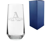 Uniqueful Personalised Allegra Initial & Name Design 16.5oz Hiball Glass in Clear Uniqueful Clear