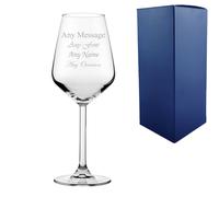 Uniqueful Personalised Allegra White Wine Any Message 12.25oz Glass in Clear Uniqueful Clear
