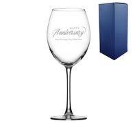 Uniqueful Personalised Anniversary Message 19oz Enoteca Script Wine Glass in Clear Uniqueful Clear