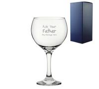 Uniqueful Personalised Ask Your Father Design Engraved Gin Glass 22.5oz for Dad in Clear | Size: 20oz (550ml) Uniqueful Clear 20oz (550ml)