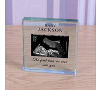 Uniqueful Personalised Baby Scan Glass Token New Baby Keepsake in Clear Uniqueful Clear
