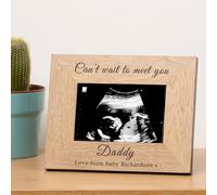 Uniqueful Personalised Baby Scan Wood Picture Frame 7x5 Dad Silver Finish in Brown Uniqueful Brown