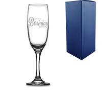 Uniqueful Personalised Champagne Flute Happy Birthday Name for Friend in Clear Uniqueful Clear