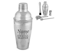 Uniqueful Personalised Cocktail Master Design Engraved Cocktail Shaker Set in Silver | Size: 500ml Uniqueful Silver 500ml